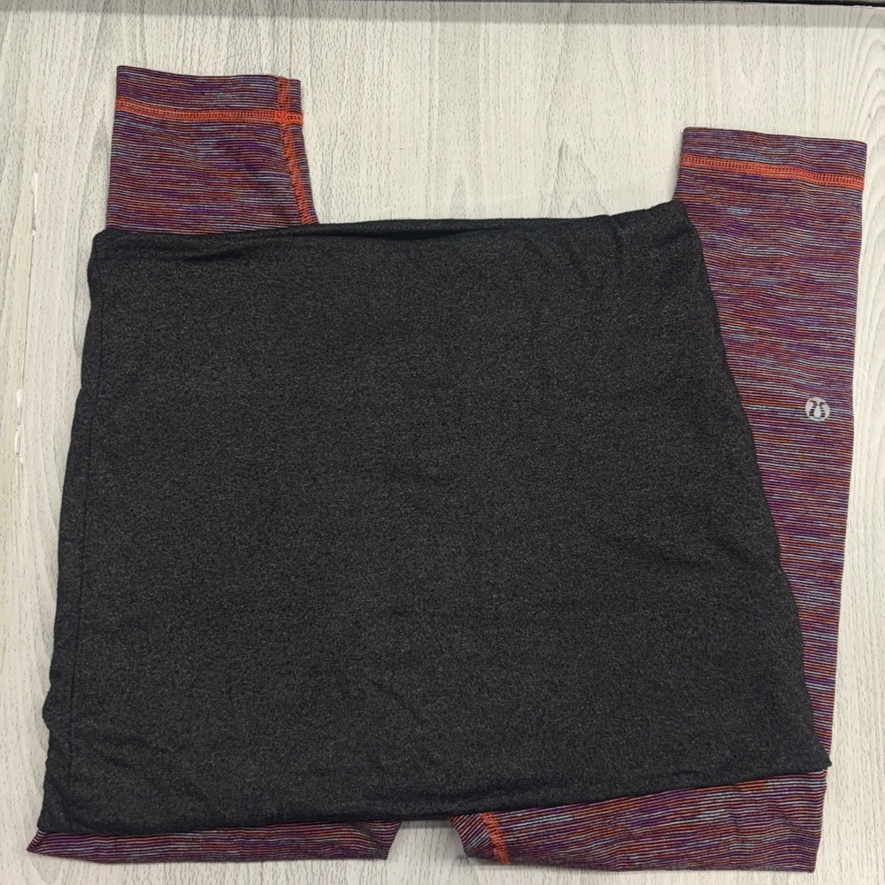 Lululemon Leggings- Grey and Multicolour with attached skirt.
